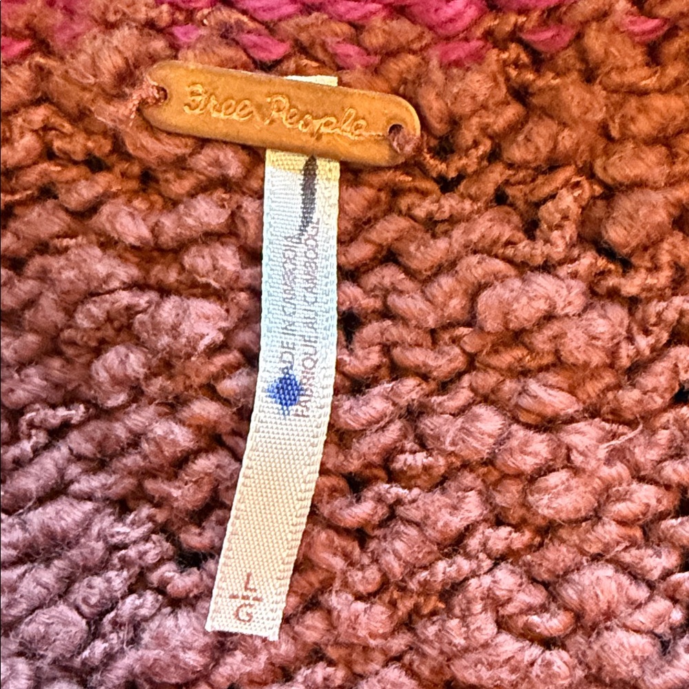 Free People Rosie Sweater Chutney Chunky Crop Pullover Drop Shoulder L - Picture 6 of 8